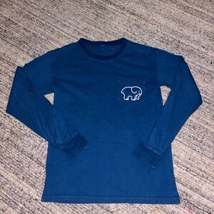 Ivory Ella Blue Long Sleeve Shirt with Elephant